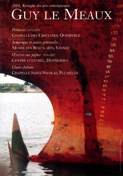 Carton d'invitation aux expositions de Guy Le Meaux en Bretagne, été 2004. Photo : Cargo à marée basse, Lorient, Guy Le Meaux.